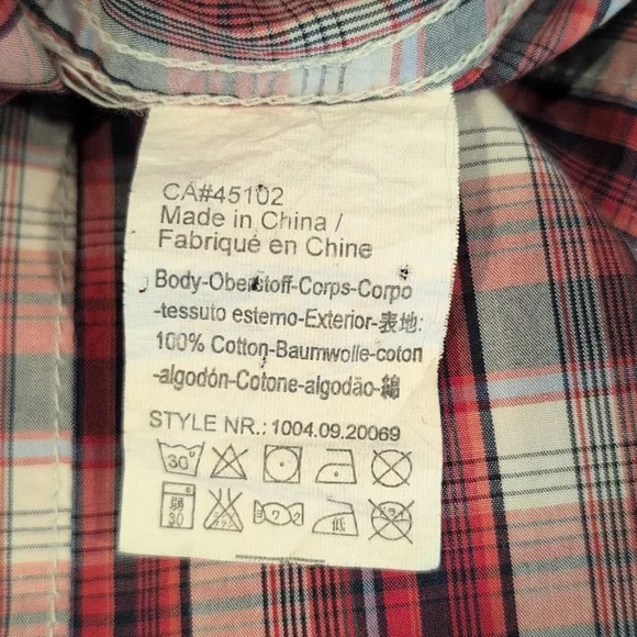 Scotch & Soda Men's Medium Western Long Sleeve Snap Button Down Plaid Shirt - Picture 10 of 16